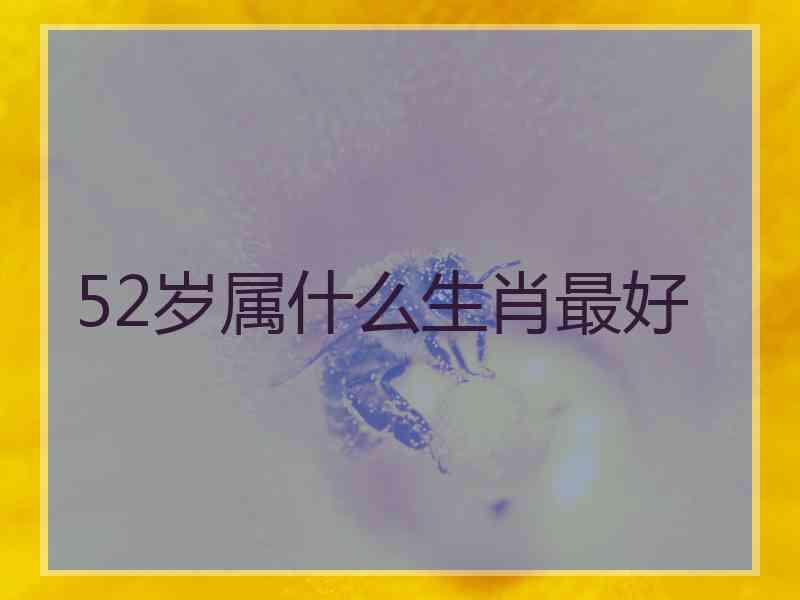 52岁属什么生肖最好