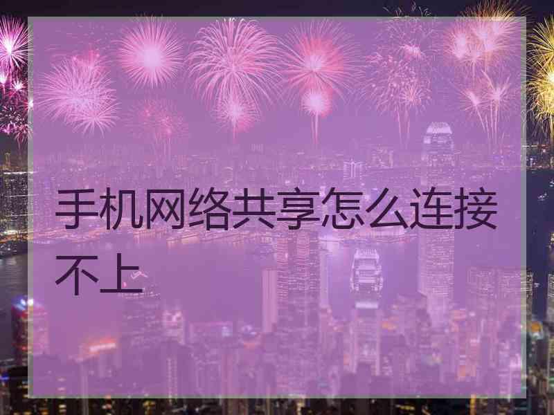 手机网络共享怎么连接不上