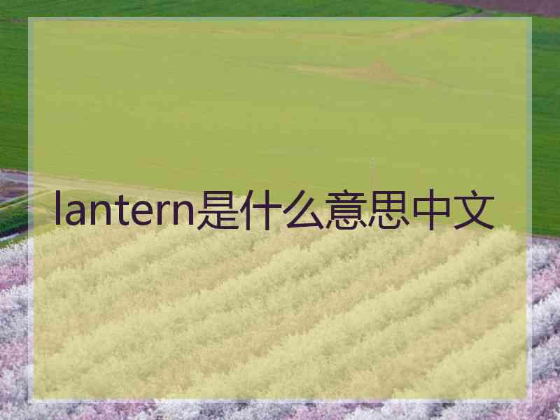 lantern是什么意思中文