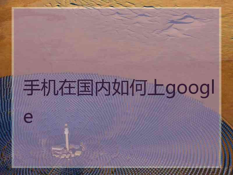 手机在国内如何上google