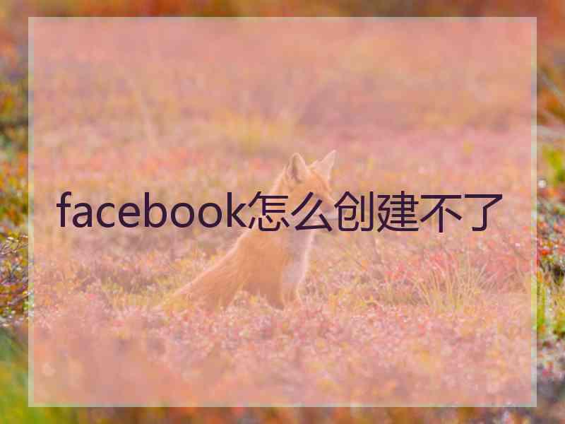 facebook怎么创建不了