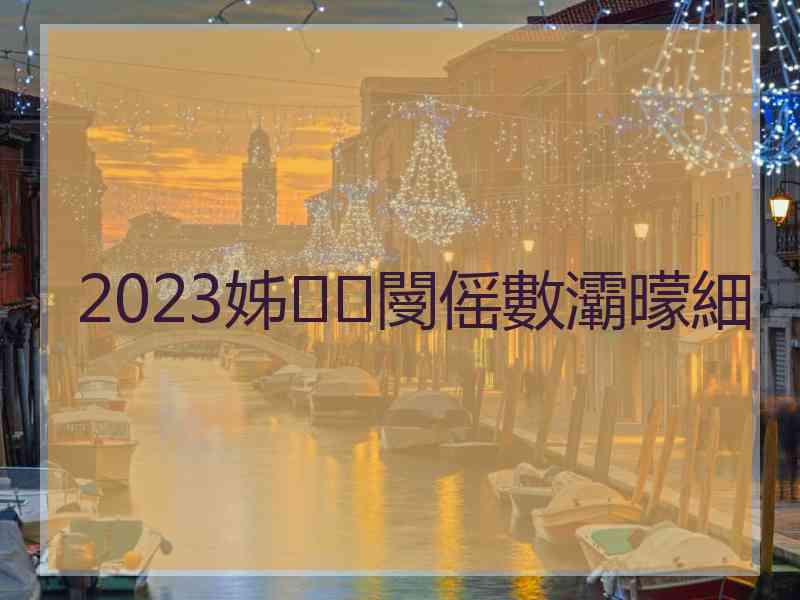 2023姊閿傜數灞曚細