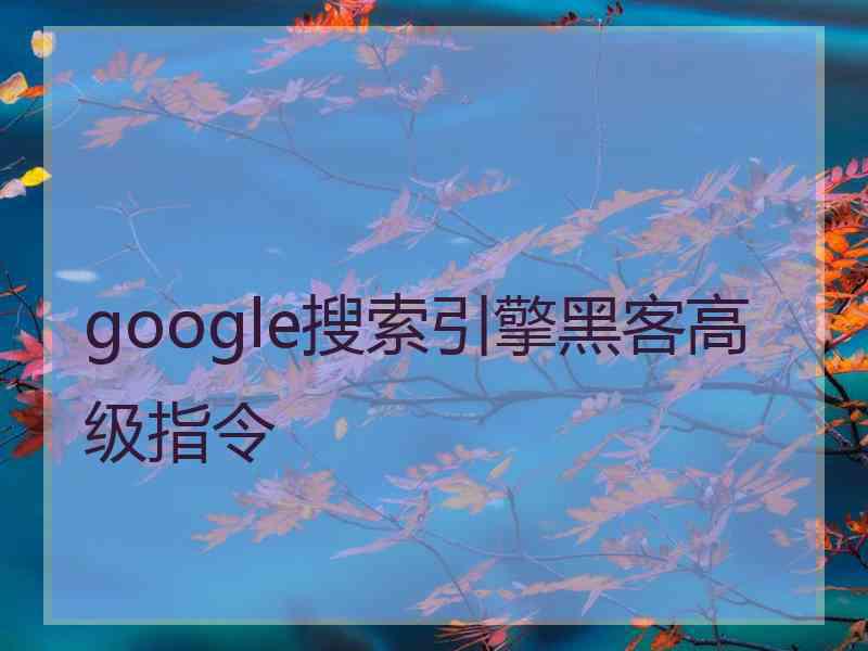 google搜索引擎黑客高级指令