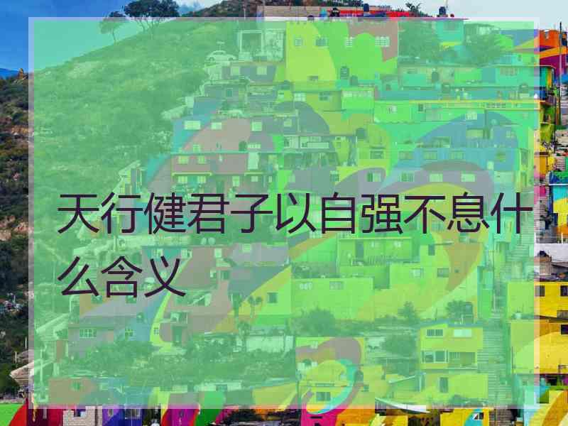 天行健君子以自强不息什么含义