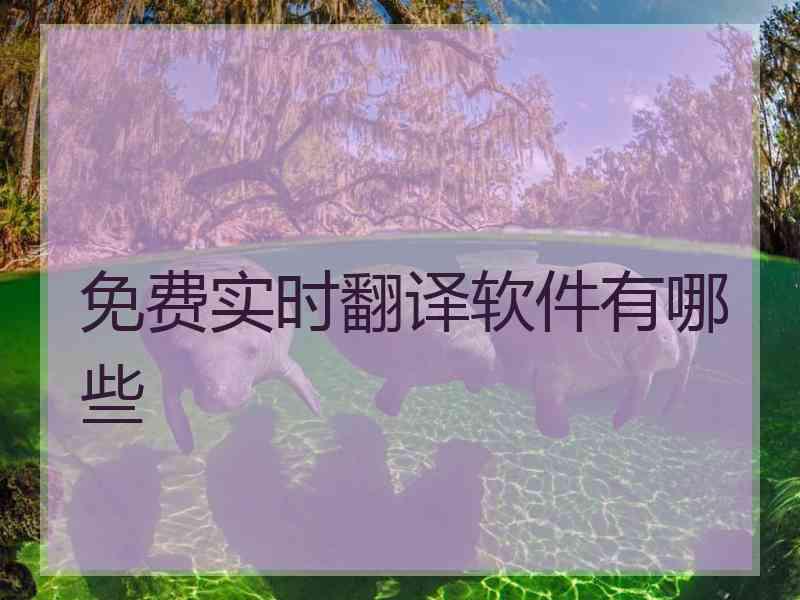 免费实时翻译软件有哪些