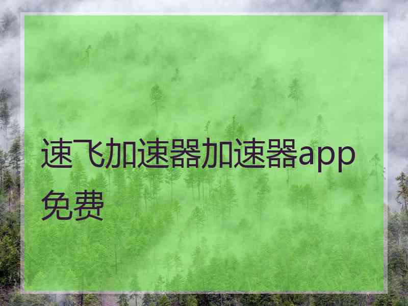 速飞加速器加速器app免费