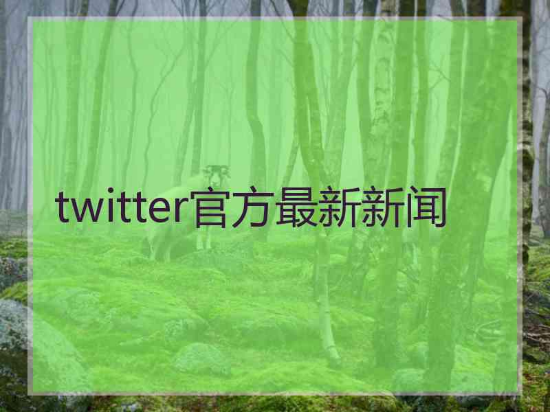 twitter官方最新新闻