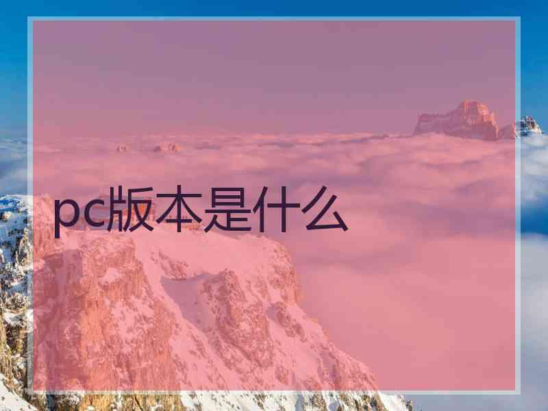 pc版本是什么