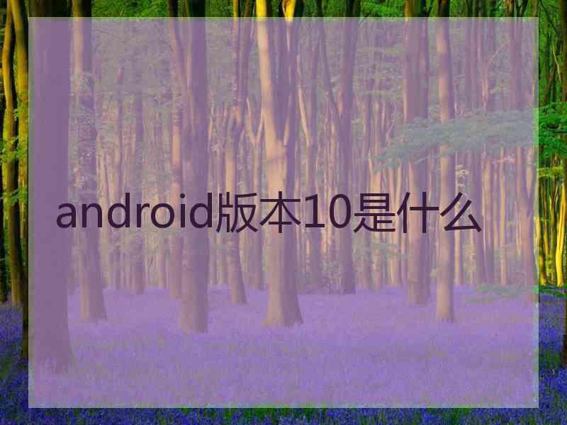 android版本10是什么