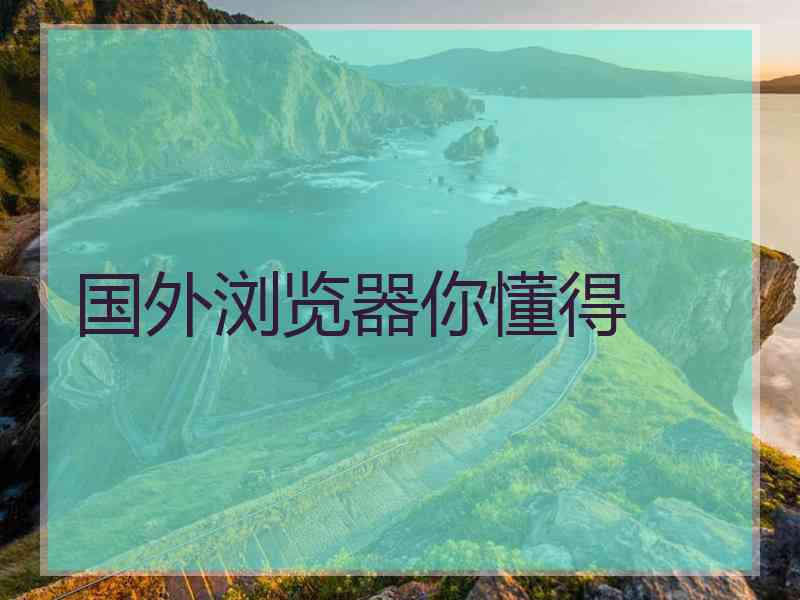 国外浏览器你懂得