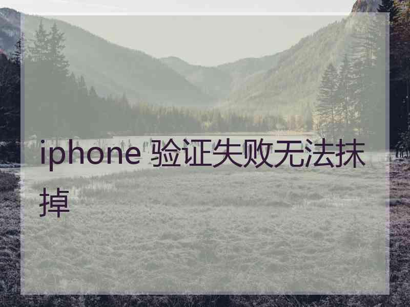 iphone 验证失败无法抹掉