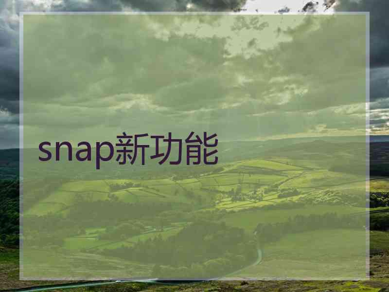 snap新功能