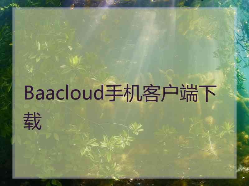 Baacloud手机客户端下载