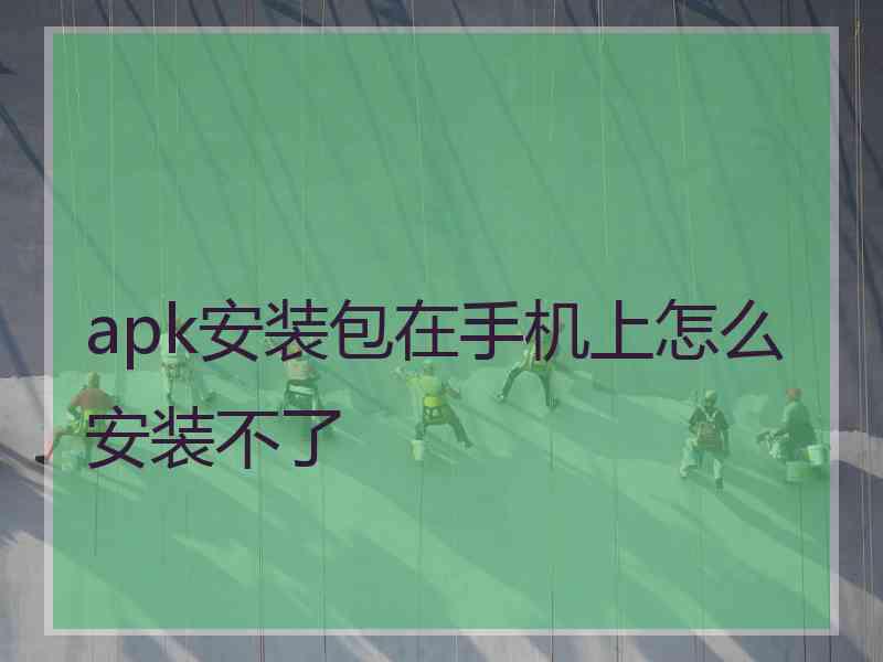 apk安装包在手机上怎么安装不了