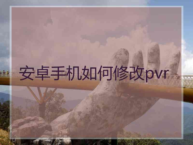 安卓手机如何修改pvr