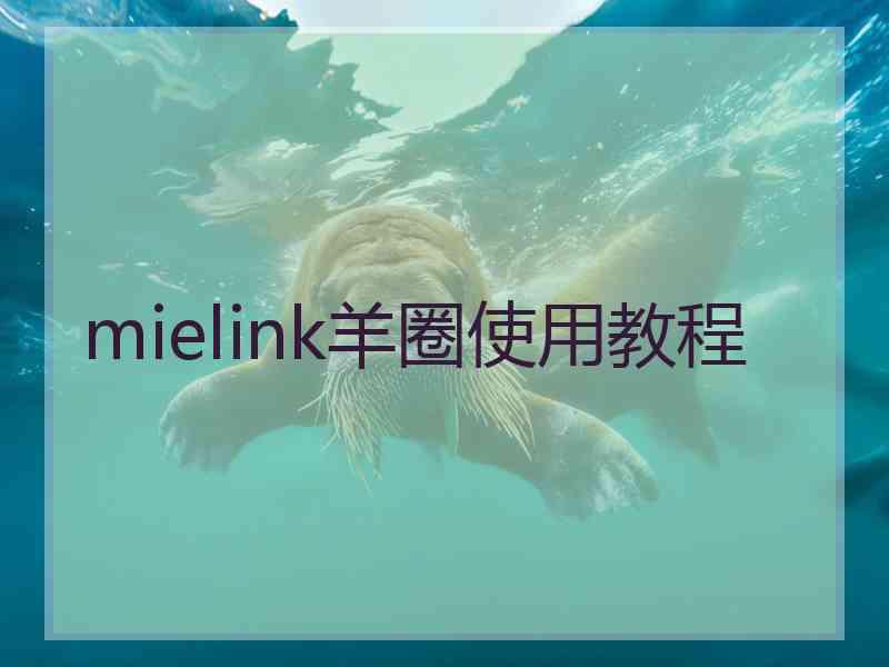 mielink羊圈使用教程