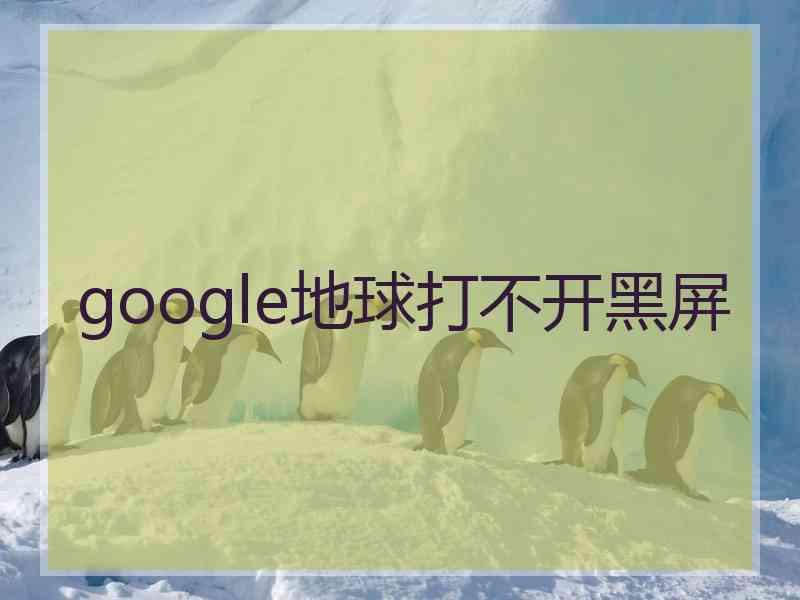 google地球打不开黑屏