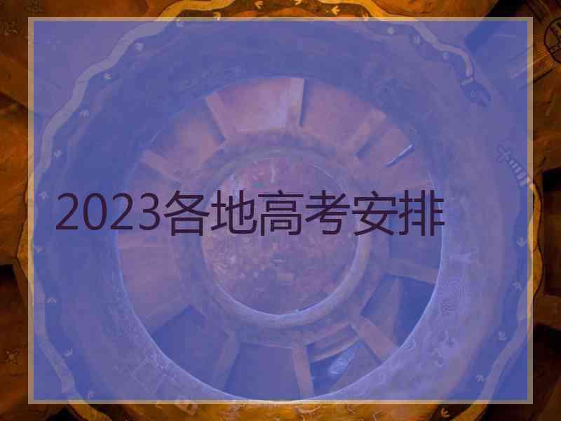 2023各地高考安排