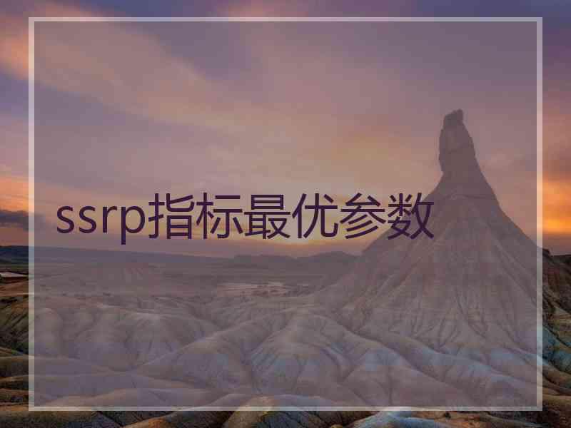 ssrp指标最优参数