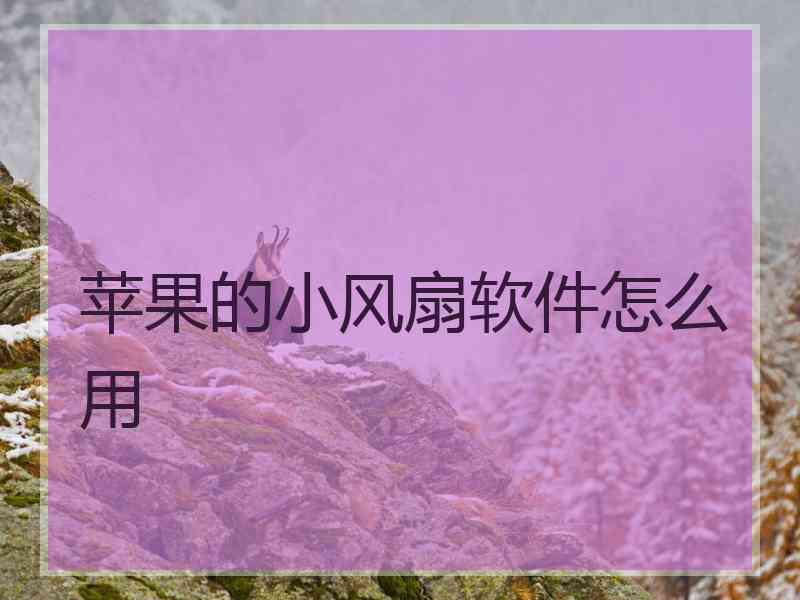 苹果的小风扇软件怎么用