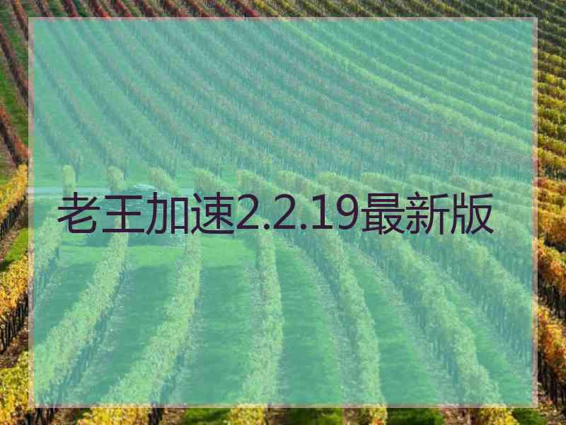 老王加速2.2.19最新版