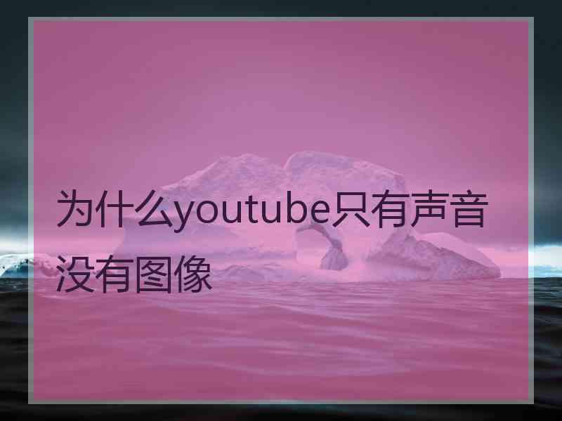 为什么youtube只有声音没有图像