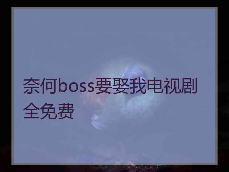 奈何boss要娶我电视剧全免费