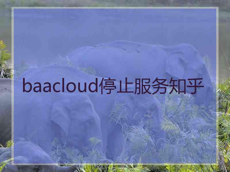 baacloud停止服务知乎