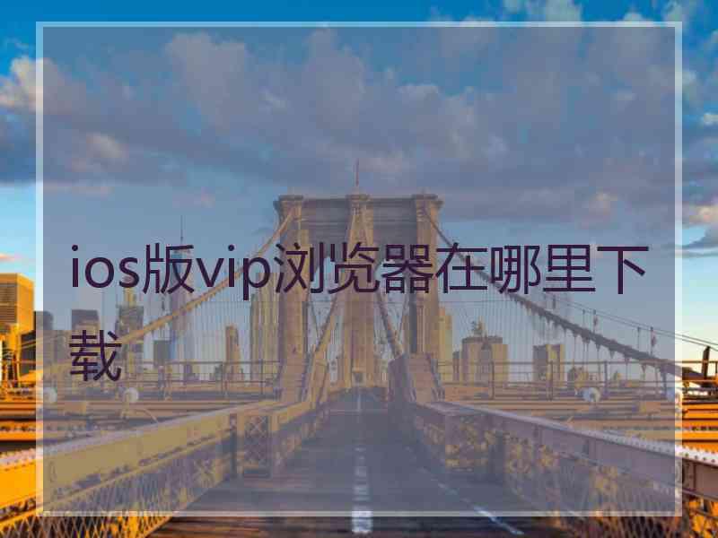 ios版vip浏览器在哪里下载