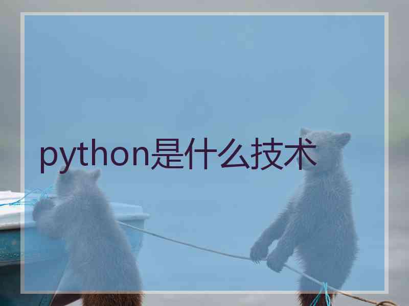 python是什么技术