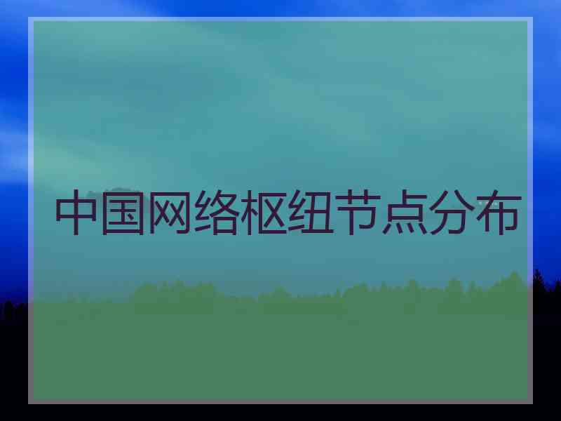 中国网络枢纽节点分布