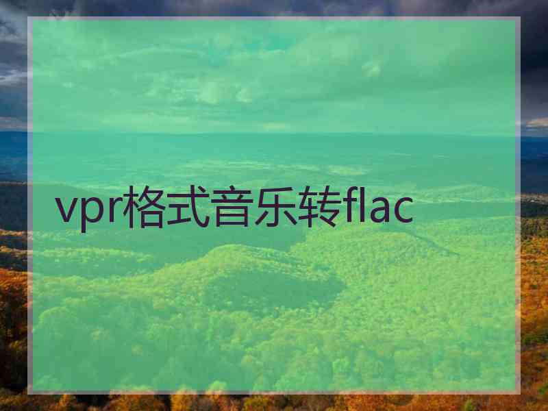 vpr格式音乐转flac