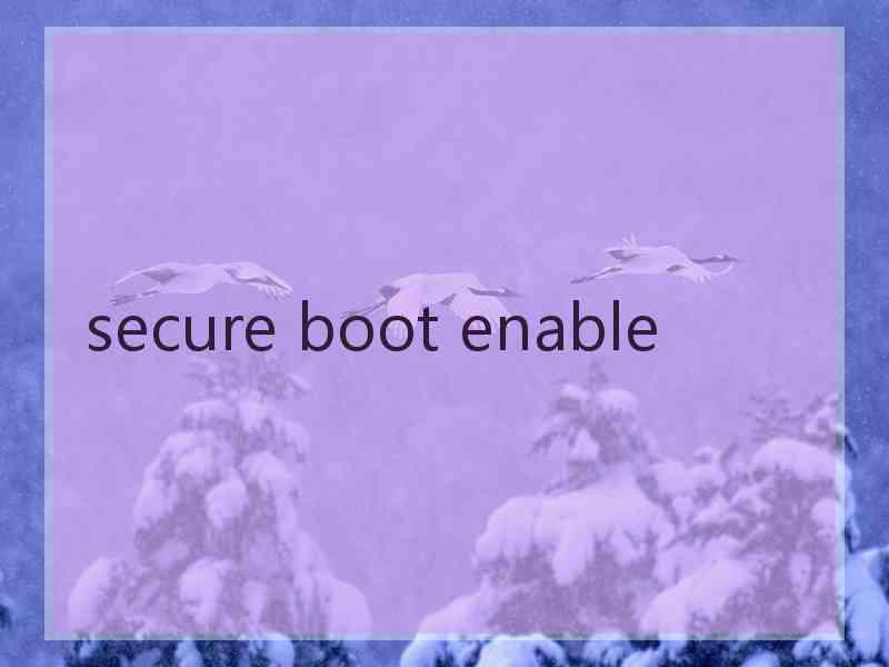 secure boot enable