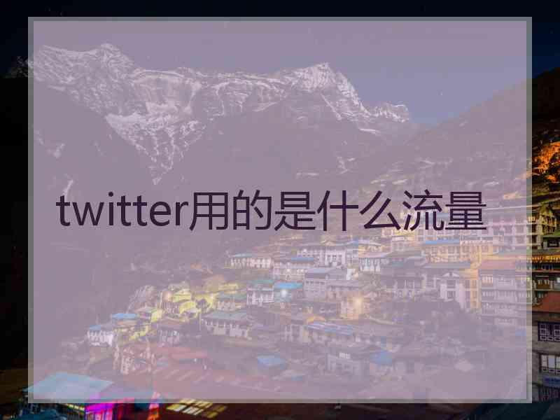 twitter用的是什么流量