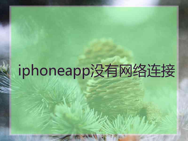 iphoneapp没有网络连接