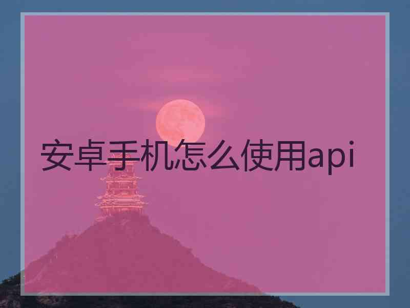 安卓手机怎么使用api