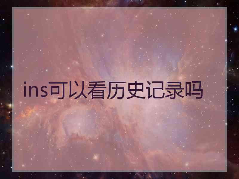 ins可以看历史记录吗