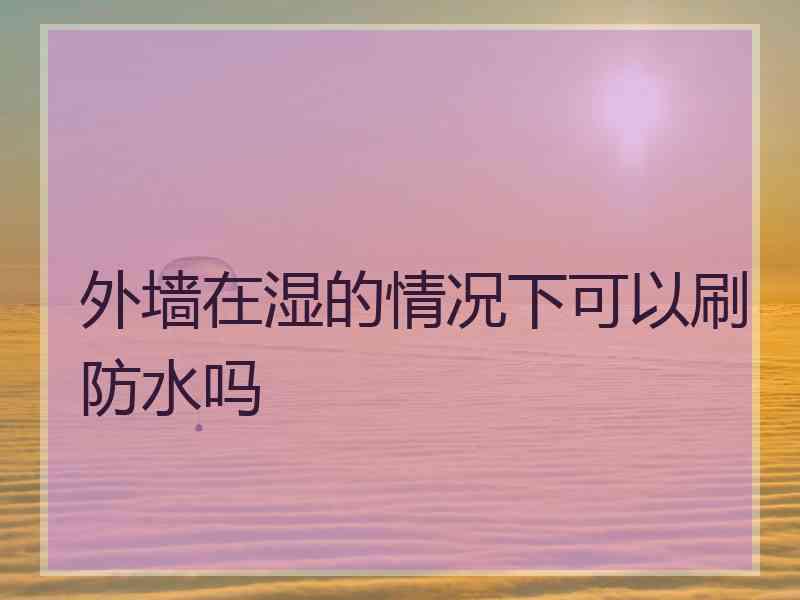 外墙在湿的情况下可以刷防水吗