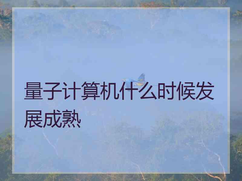 量子计算机什么时候发展成熟