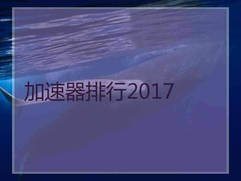 加速器排行2017