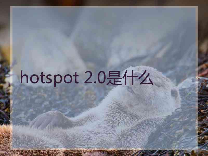 hotspot 2.0是什么