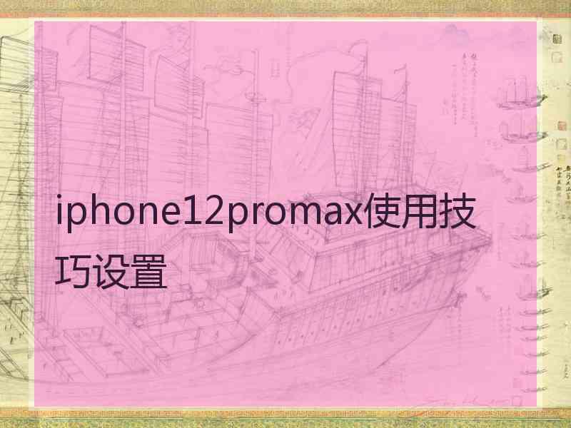 iphone12promax使用技巧设置