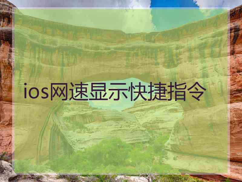 ios网速显示快捷指令