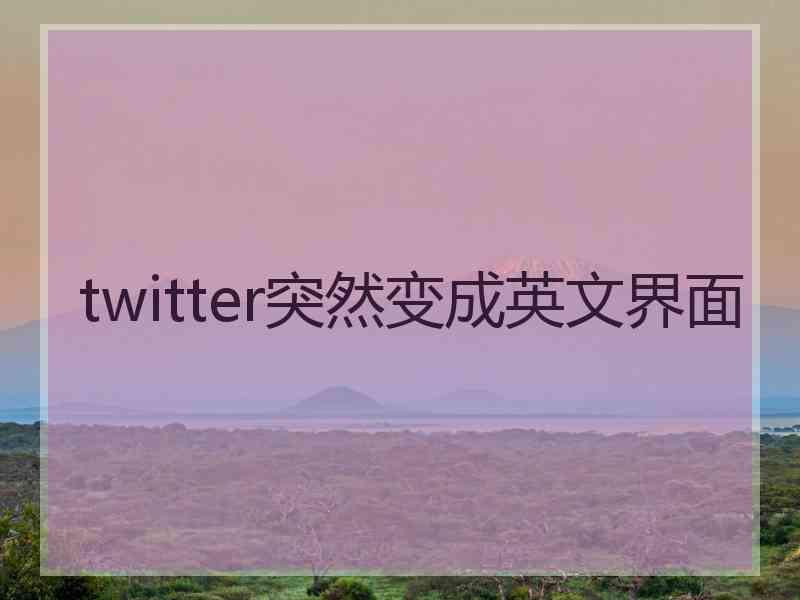 twitter突然变成英文界面