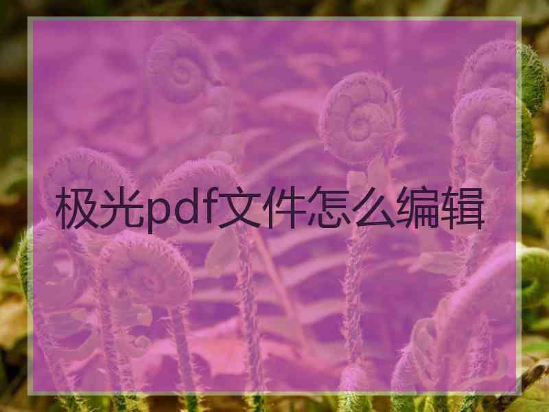 极光pdf文件怎么编辑