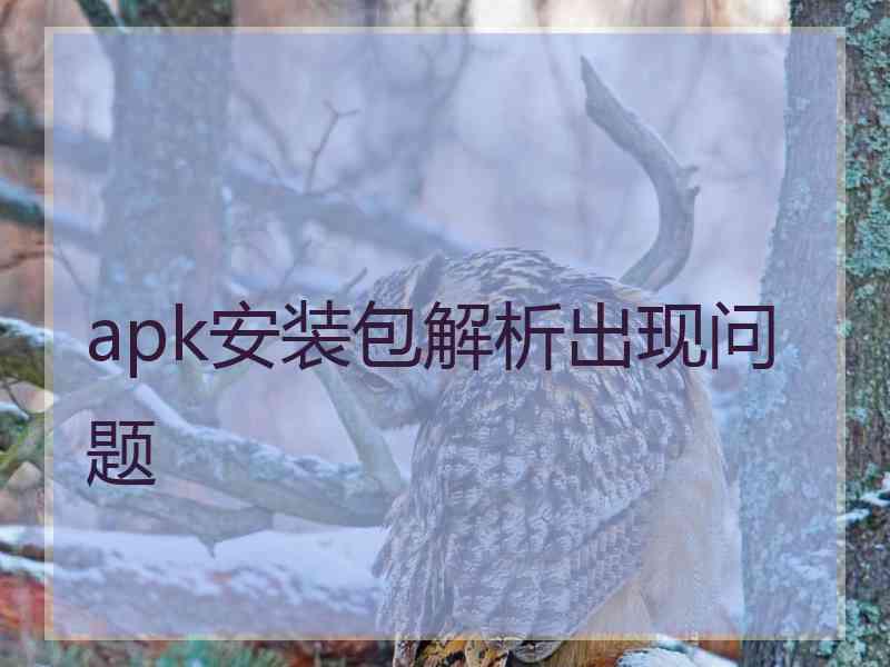 apk安装包解析出现问题