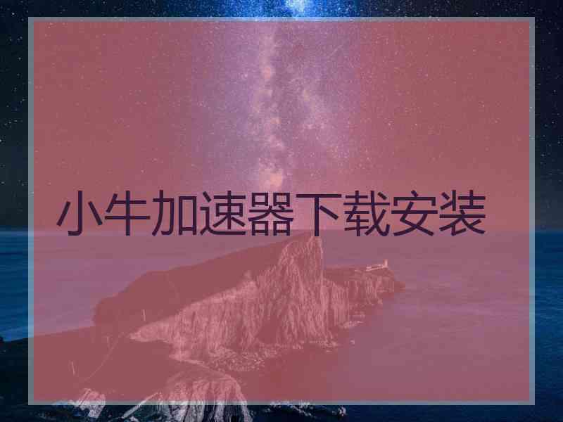 小牛加速器下载安装