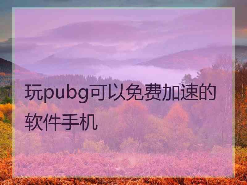 玩pubg可以免费加速的软件手机