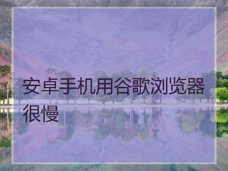 安卓手机用谷歌浏览器很慢