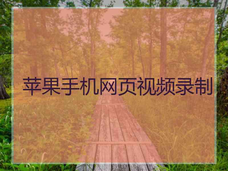 苹果手机网页视频录制